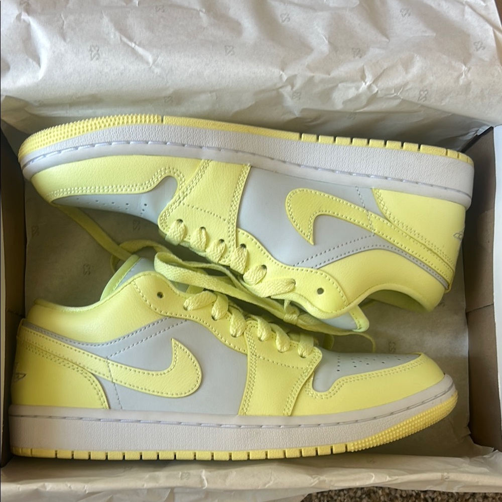 Nike Lemon Yellow and White Low-Top Sneakers